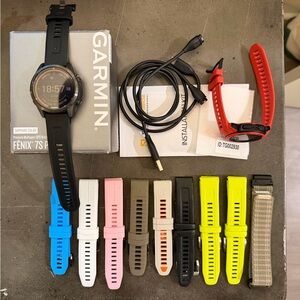 Garmin Fenix 7s Pro Sapphire Solar & Garmin Instinct 2s (Poppy)